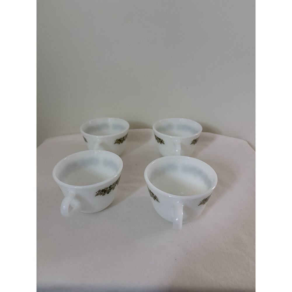 4 Vintage Pyrex Corelle Spring Blossom Green Crazy Daisy Coffee Tea Cup Mugs - Picture 4 of 9